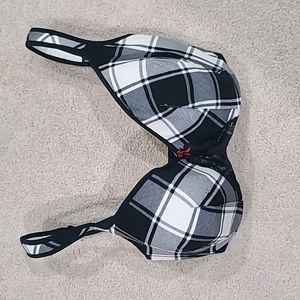 Black and White Plaid Bra
